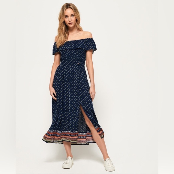 SUPERDRY Ruffle Smocked Dress Size Small - Picture 1 of 8